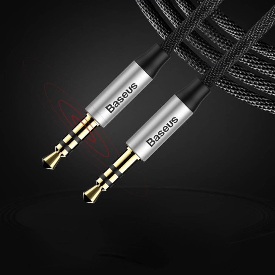 Baseus Yiven Audio Cable Cable 3.5 male Audio M30 1.5M Silver+  Black